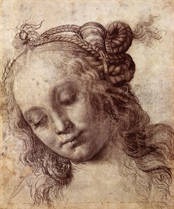 Mujer mirando hacia abajo de Andrea del Verrocchio